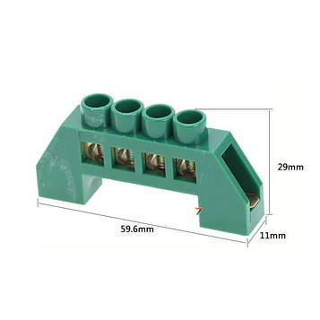 Bridge-T-04P-Green Довжина 59,6 мм. Висота 29 мм. Ширина 11 мм. Колір зелений, 4 pin