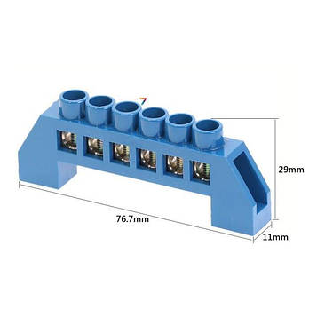 Bridge-T-06P-Blue Довжина 76,7 мм. Висота 29 мм. Ширина 11 мм. Колір Блакитний, 6 pin