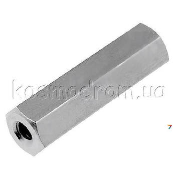 RI-HTSBGM2.5-18 Дистанціюється стійка з різьбленням: латунь: 18мм: нікель