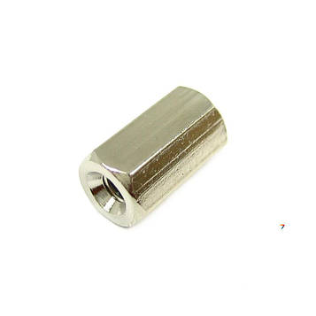 TFF-Ni-M2.5X10 Дистанціюється стійка з різьбленням: латунь: 10мм: нікель, Розмір ключа: 5,5 мм