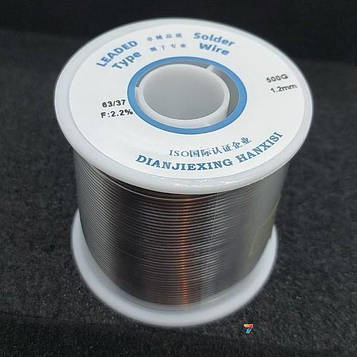 LC63-1.20/0.5 Припій дротяний олов'яно-свинцевий Sn63/Pb37/FLUX-2.2% 1.20 mm/500 g