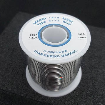 LC63-2.00/0.5 Припій дротяний олов'яно-свинцевий Sn63/Pb37/FLUX-2.2% 2.00 mm/500 g