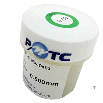 BGA-Solder-Balls-0.50mm Олов'яно-свинцеві кульки для пайки BGA (реболлінга). Діаметр 0,5 мм. 250 000 шт.