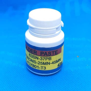 Паста з припоєм 42 гр Паста-припій Sn63 - Pb37. Банка 42 (+/-3) гр.