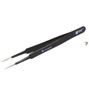 Пінцет 204ESD Універсальний антистатический пінцет. 112 мм, з загостреними губками. Матеріал: сталь