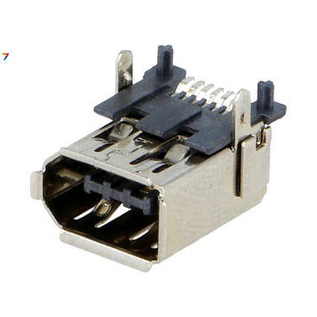IEEE1394-GS Гніздо: IEEE1394: SMT: PIN: 6: горизонтальний