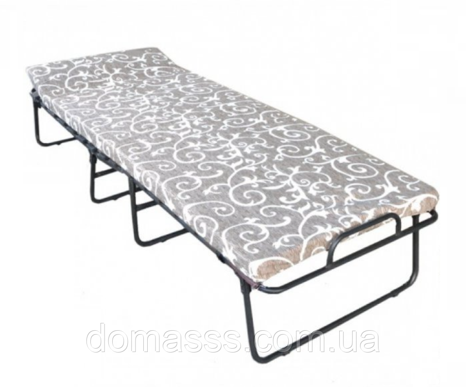 Розкладачка Олівія (195х75см) з матрацом, металевий каркас та дерев’яні ламелі, комфортне складане ліжко, фото 1