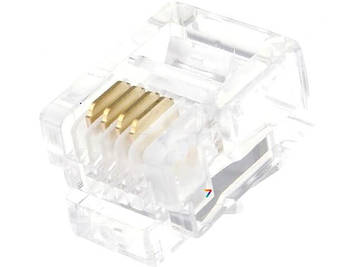 RJ11W Тип: RJ11, вилка, PIN: 4, IDC, під обтиск, на кабель, 6p4c