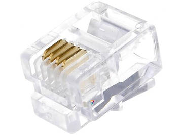 RJ11W-R Тип: RJ11, вилка, PIN: 4, IDC, під обтиск, на кабель, на круглий кабель. 6p4c
