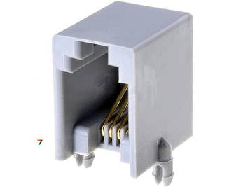 RJ9GPCB-M Тип: RJ9, гніздо, PIN: 4, Контакти: фосфор-бронза, позолота, THT, 4p4c