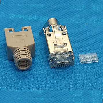 DS1123-13-P850TA Вилка, RJ45, PIN: 8, екранований,з амортизатором, позолочений
