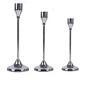 Набір свічників Leeseph 3шт срібло  MV021