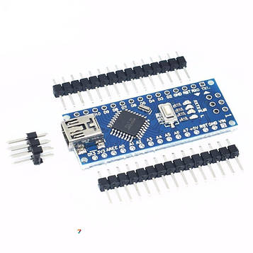 Arduino Nano v3.0 Blue MiniUSB Пристрій для роботи з макетної платі на мікроконтролері ATmega328. і перетворювачі CH340G. без