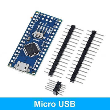 Arduino Nano v3.0 MicroUSB Пристрій для роботи з макетної платі на мікроконтролері ATmega328. і перетворювачі CH340C. без кабелю