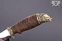 Ніж ручної роботи «Кельтський ведмідь» 150х36х2.3мм з інструментальної сталі та рукояттю з горіха, фото 3