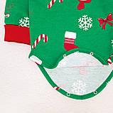 Теплий святковий боді-гольф для дітей Festive Reindeer зріст 98 см (2 - 3 роки) Malena Зелений з принтом, фото 4