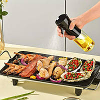 Пляшка для олії з розпилювачем 300 мл. Чорна, дозатор для олії та оцту, розпилювач для олії