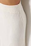 Мідіспідниця в широкий рубчик — молочний колір, ONE SIZE (є розміри), фото 4