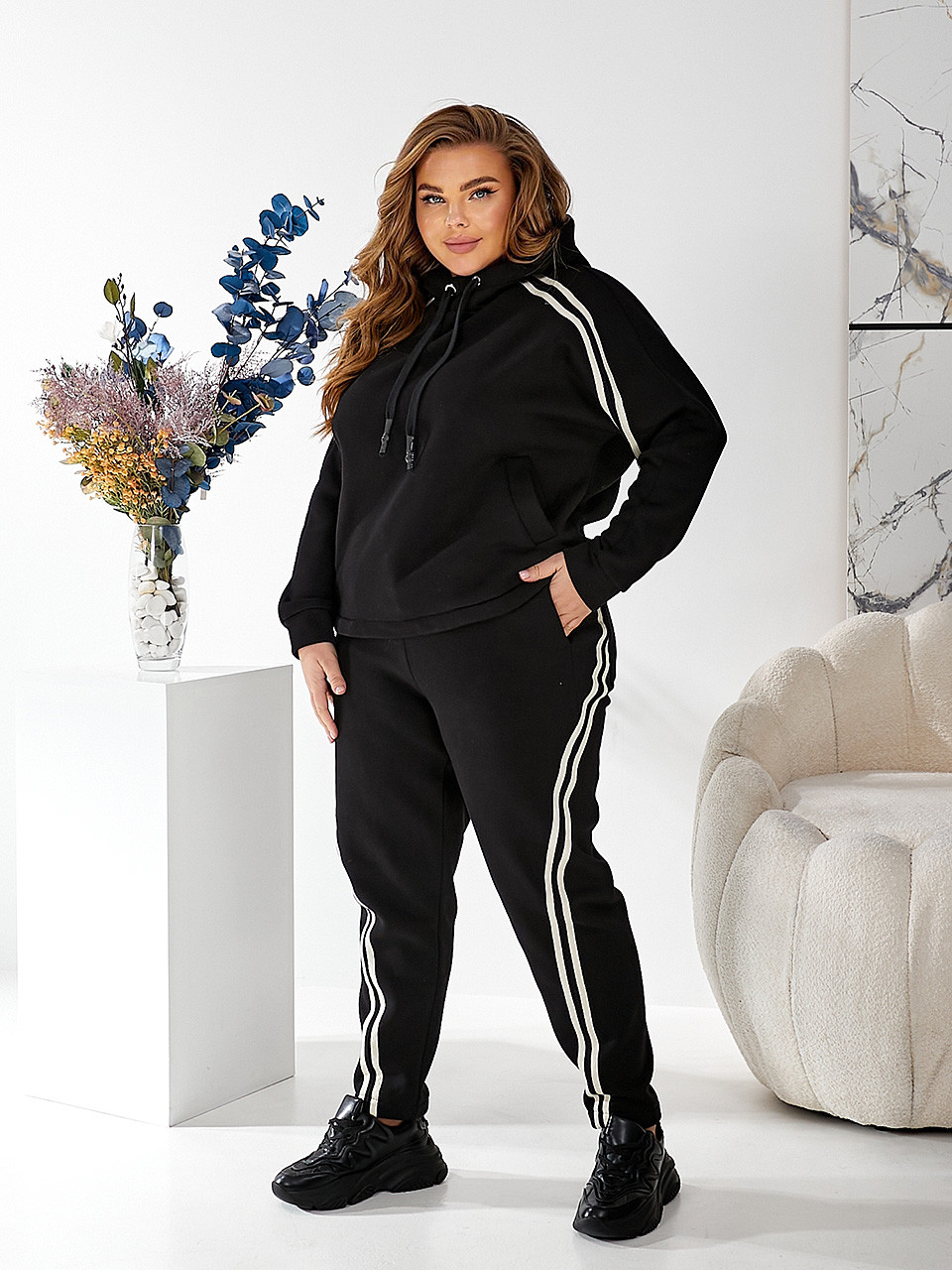 Костюм теплий із лампасами, фото 1