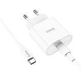 МЗП Hoco C94A Metro PD20W (1USB-C) + кабель Type-C to Type-C White, фото 4
