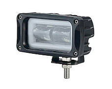 Світлодіодна LED лед фара ближнє світло (2 лінзи+ДХО) прямокутна, додаткова, чітка межа світла, фото 2