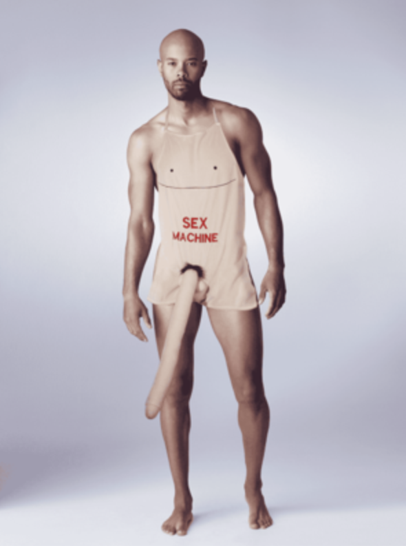 Еротичний фартух з плюшевим пенісом Sex Machine (пеніс 52 см)