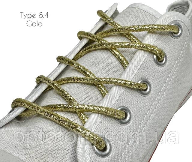 Шнурки круглі люрекс Золото 110см товщина 4мм Kiwi optotorg.com.ua Шнурки круглі люрекс Золото 110см товщина 4мм Kiwi