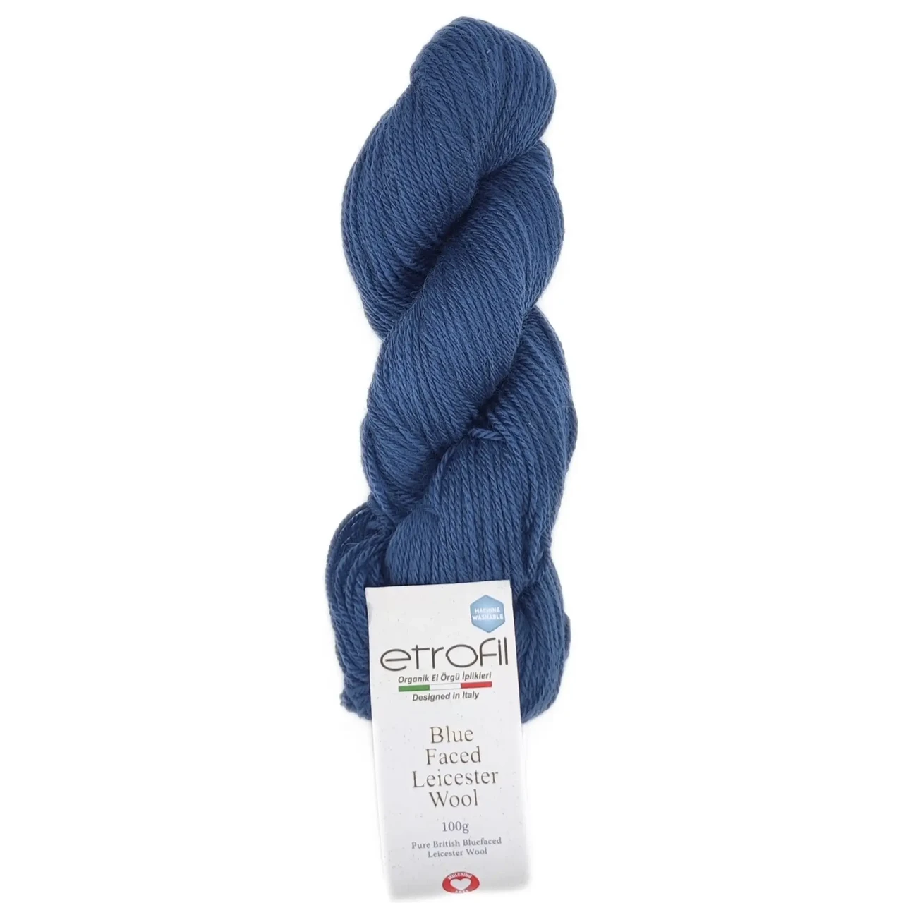 Пряжа Blue Faced Leicester Wool/Блю Фейс Лейстер Вул, синій Midnight blue 75179, Etrofil