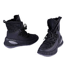 Підліткові зимові чорні черевики на хутрі 36