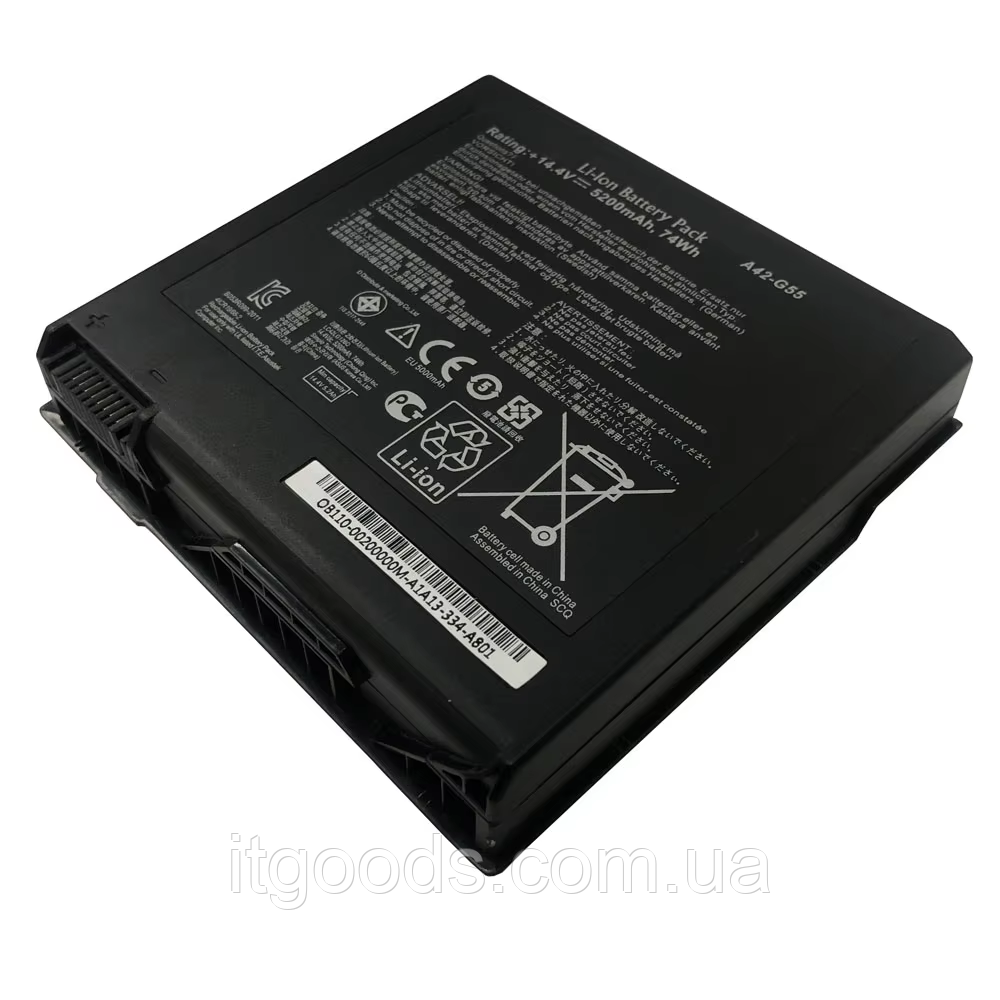 Акумуляторна батарея для ноутбука Asus A42-G55 5200mAh 14.4V 74Wh G55 G55V G55VM G55VW ES71 DH71 S1020V