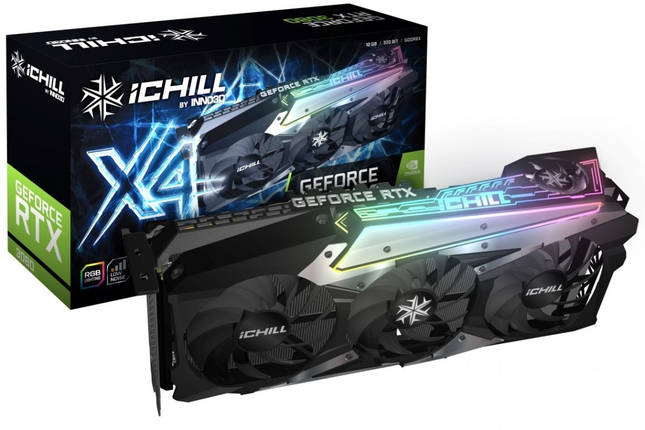 Відеокарта GeForce RTX 3080 10GB Inno3D iChill X4 (C30804-106XX-1810VA36) Б/В, фото 1