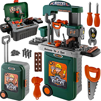 Дитяча майстерня з інструментами та валізою, розвиваюча іграшка для маленьких саморобів Kruzzel 24648