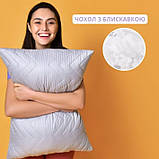 Подушка NORDIC COMFORT+ IDEIA 50х70 см чохол зі стібкою та блискавкою антиалергенне волокно сіра, фото 3