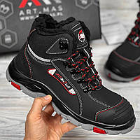 Робочі черевики на хутрі, захисні утеплені зі сталевим носком, спецвзуття чоловіче ударостійке, польша
