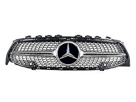Решітка радіатора на Mercedes CLA-Class C118 2019-2021 рік Diamond (сіра з хром вставками)