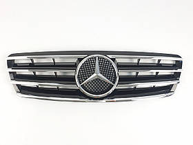 Решытка радіатора Mercedes C-Class W203 2000-2007 CL стиль ( Чорна глянцева з хром вставками)
