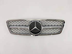 Решітка радіатора Mercedes C-Class W203 2000-2007 рік AMG-стиль ( Хром)