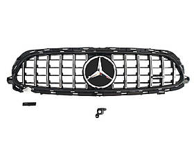 Решітка радіатора на Mercedes E-Class W213 2020-2021 рік GT Panamericana ( Чорна з елементами хрому)
