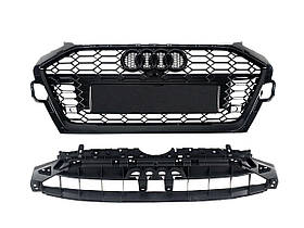 Решітка радіатора на Audi A4 B9 2019-2023 року ( стиль RS4 Full black)