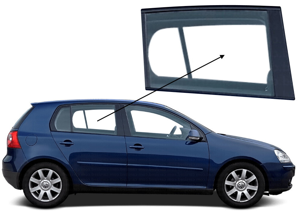 Бічне скло Volkswagen Golf V 2003-2008 задніх дверей праве, фото 1