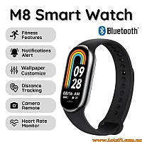 Фітнес браслет M8 Smart Band 8 розумний годинник фітнес трекер з вимірюванням тиску пульсу крокомір пульсоксиметр смарт
