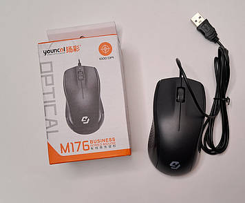 Миша комп'ютерна провідна USB M176 чорний