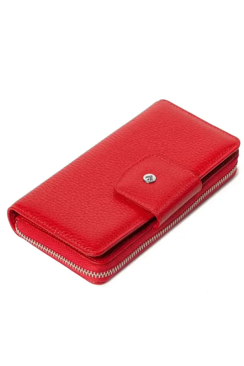 Жіночий шкіряний гаманець на магніті Eminsa 2149-18/5 червоний, фото 1