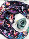 Дизайнерська хустка "Містичний блюз" від бренда My Scarf, прикрашена натуральним каменем, фото 3