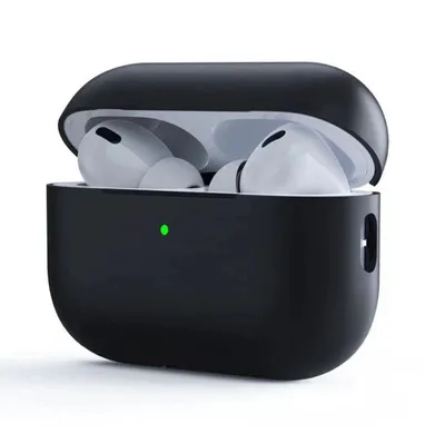 Чорний силіконовий чохол для AirPods Pro 2, фото 1