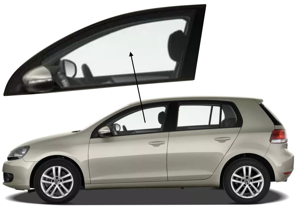 Бічне скло Volkswagen Golf VI 2008-2012 передніх дверей ліве, фото 1