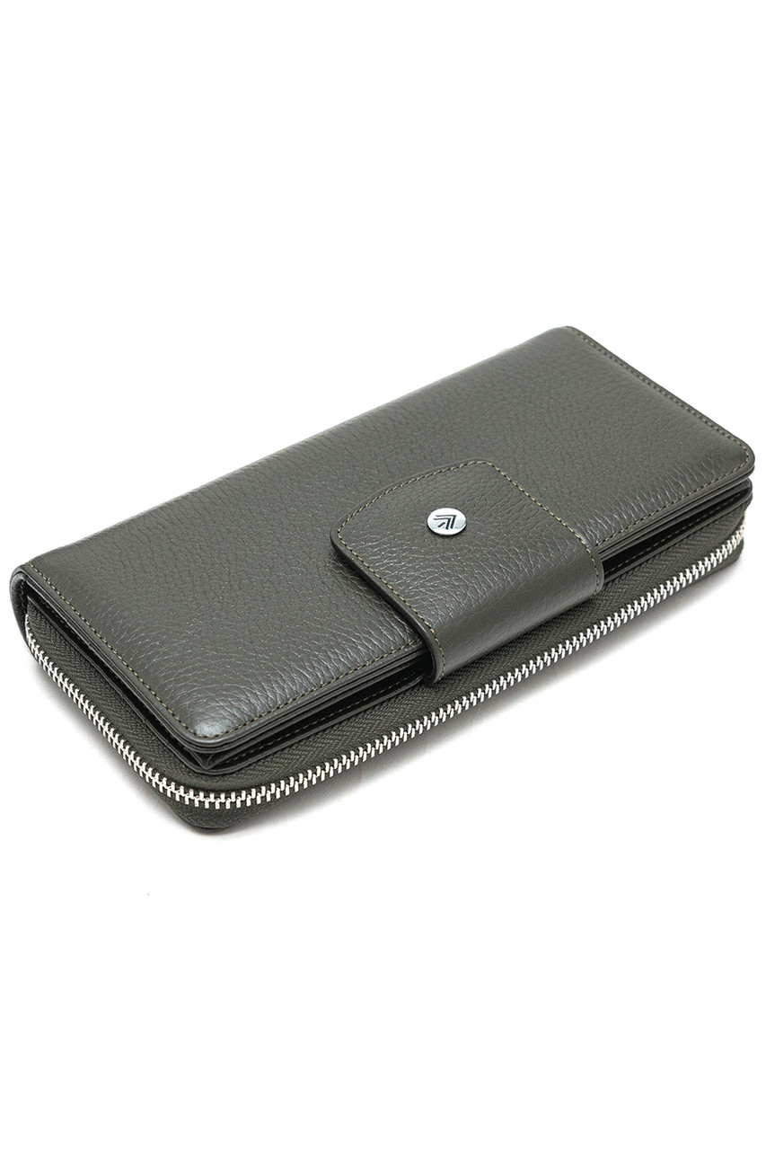 Жіночий шкіряний гаманець на магніті Eminsa 2149-37/19 зелений, фото 1