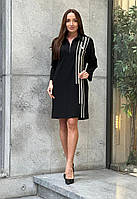 Платье чорное трикотажное до колена Жіноча сукня елегантна нарядна великих і малих розмірів,Туречина