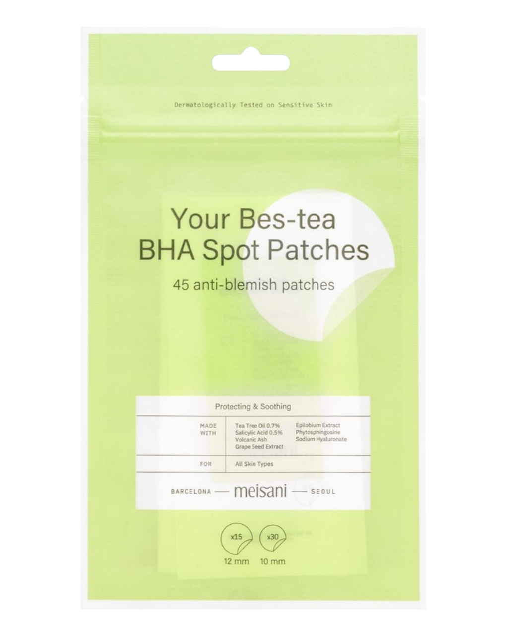 Патчі проти висипань Meisani Your Bes-tea BHA Spot Patches 45 шт з чайним деревом та саліциловою кислотою