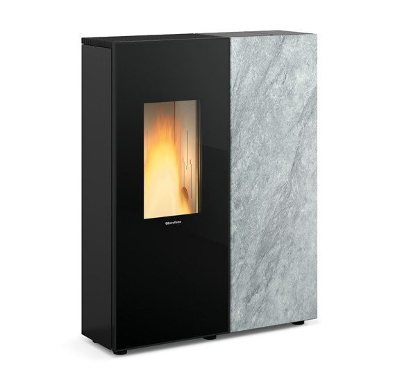 Оригінальна піч-камін із системою повітропроводів NORDICA Sharon Plus Natural stone — 10 кВт, фото 1